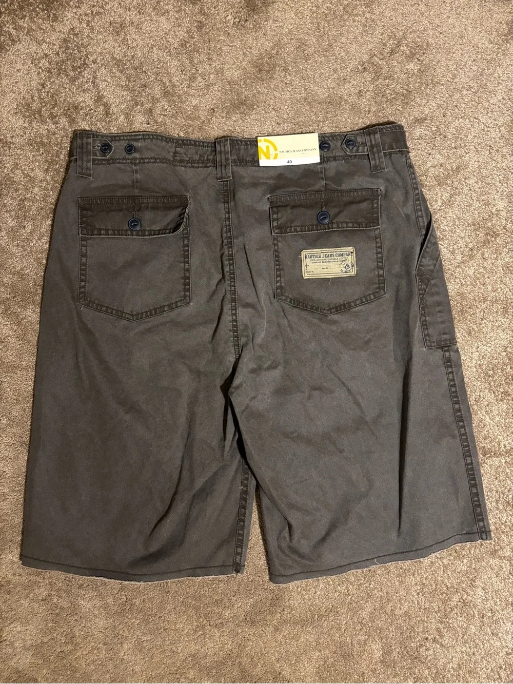 NWT Nautica Jeans Co Cargo Shorts Mens 40W Gray Surplus Field Tested Y2K 2000s